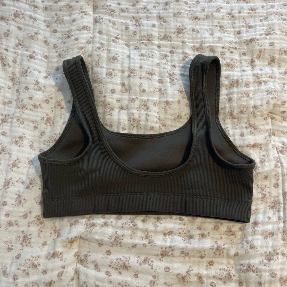 Nike Women's Army Green Sports Bra - Picture 2 of 5